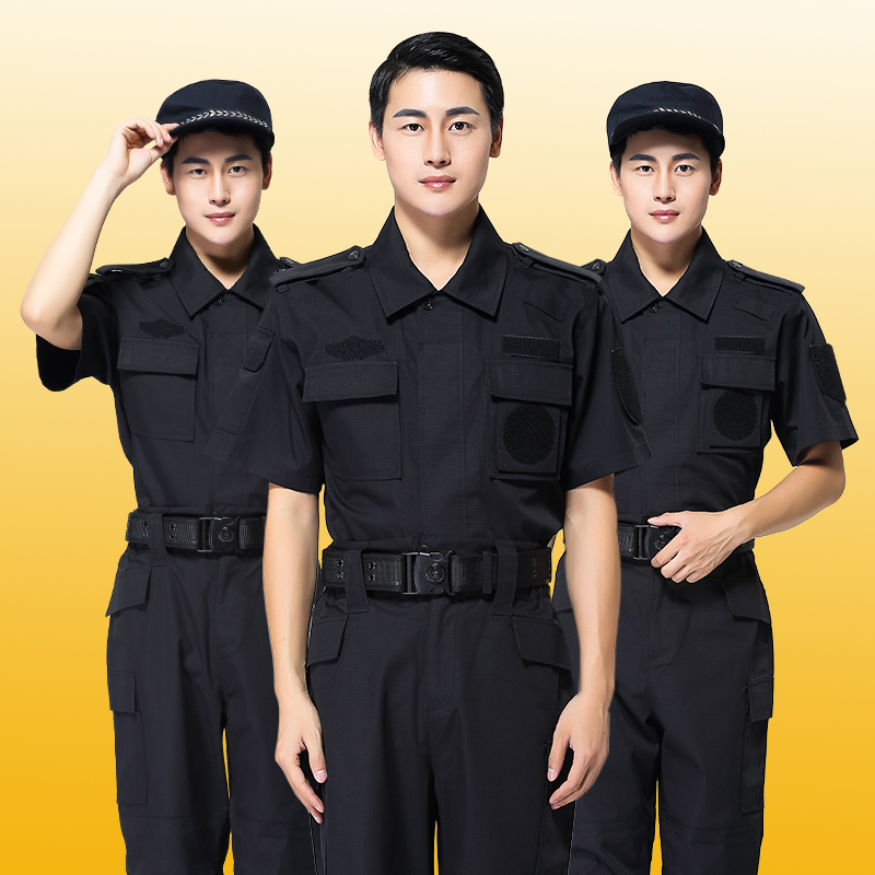 09 Summer Security Training Suit Property Security Black Sports Workwear Training Uniform Suit