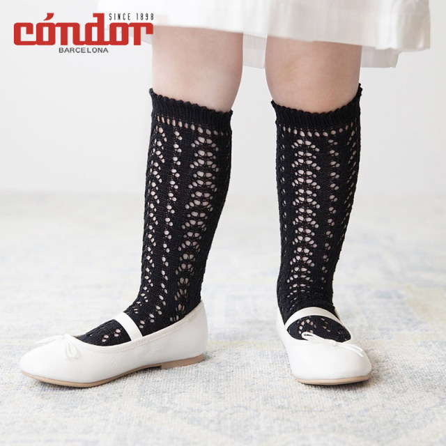 Spanish Condor girls mesh socks mid-high socks for baby hollow spring thin and summer breathable cotton soft socks mid-high socks