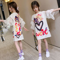 Girl Summer Dress Dress New Kid Short Sleeve T-shirt Woman Dress CUHK Child Foreign Air Clothes Girl Dress Girl dress 9