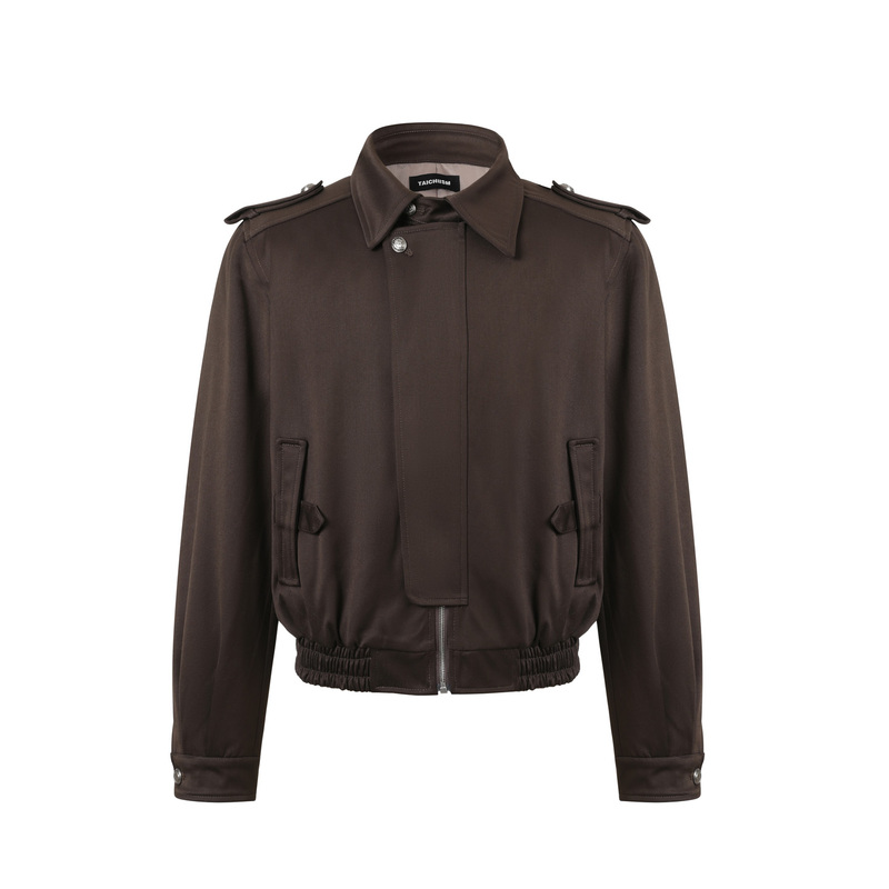 Taichiism 26Fw “Silk Shoulder Pads” Power Satin Feel Elegant Old Money Wool Blend Trench Jacket Taichiism 26Fw “Silk Shoulder Pads” Power Satin Feel Elegant Old Money Wool Blend Trench Jacket