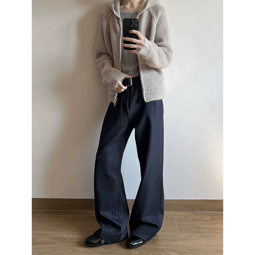 TAICHIISM Прямые брюки BOOTCUT подчеркивают вашу фигуру, универсальные джинсы CLEANFIT в стиле «старые деньги» из сырой коровы весом 12 унций.