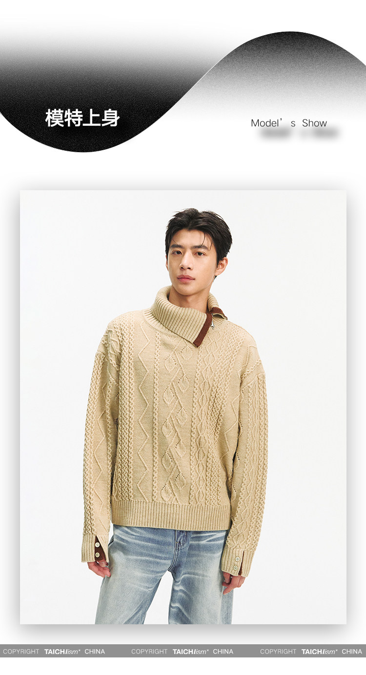 TAICHIISM Cable-Knit Turtleneck Sweater