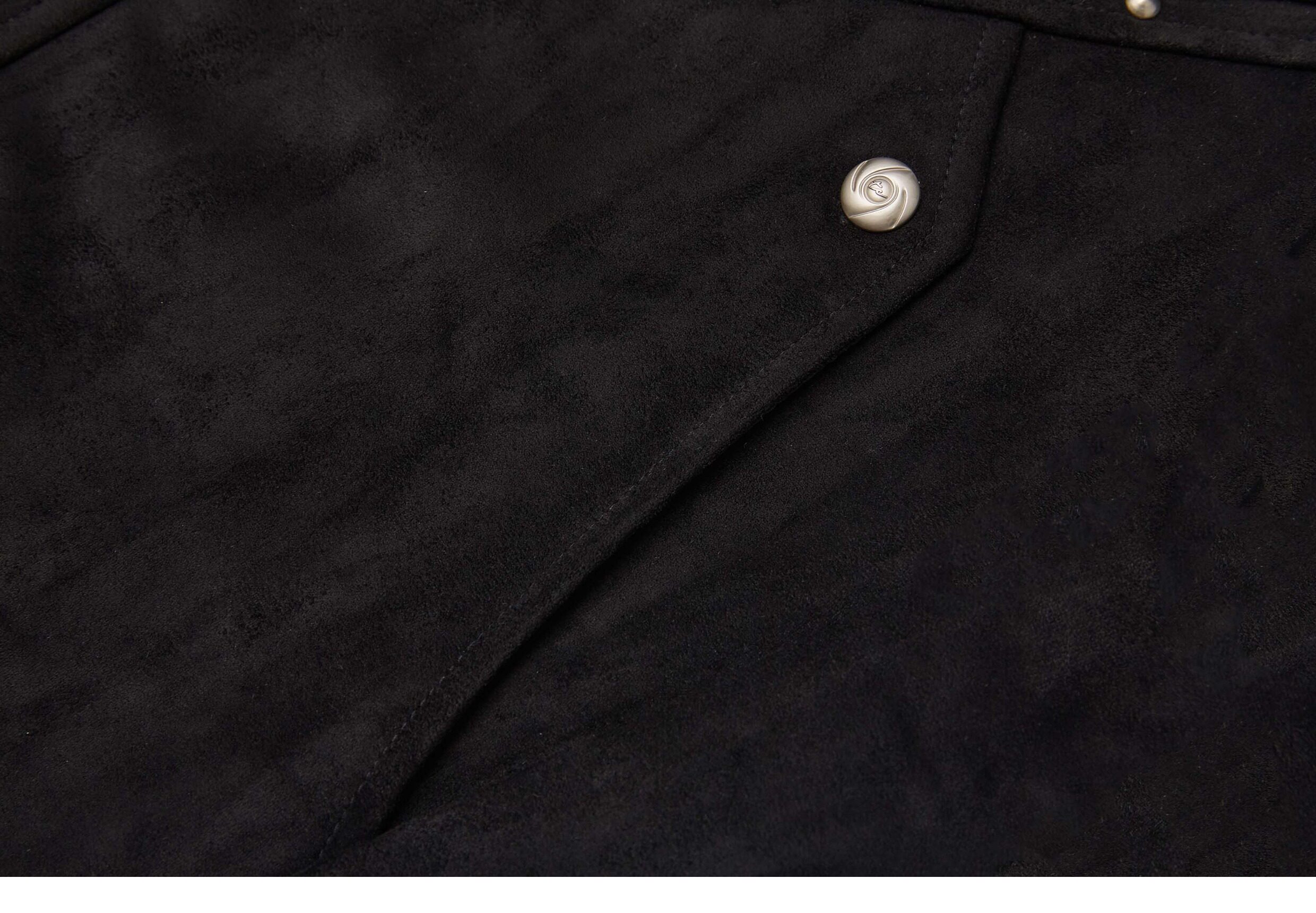 TAICHIISM Studded Boxy Suede Jacket