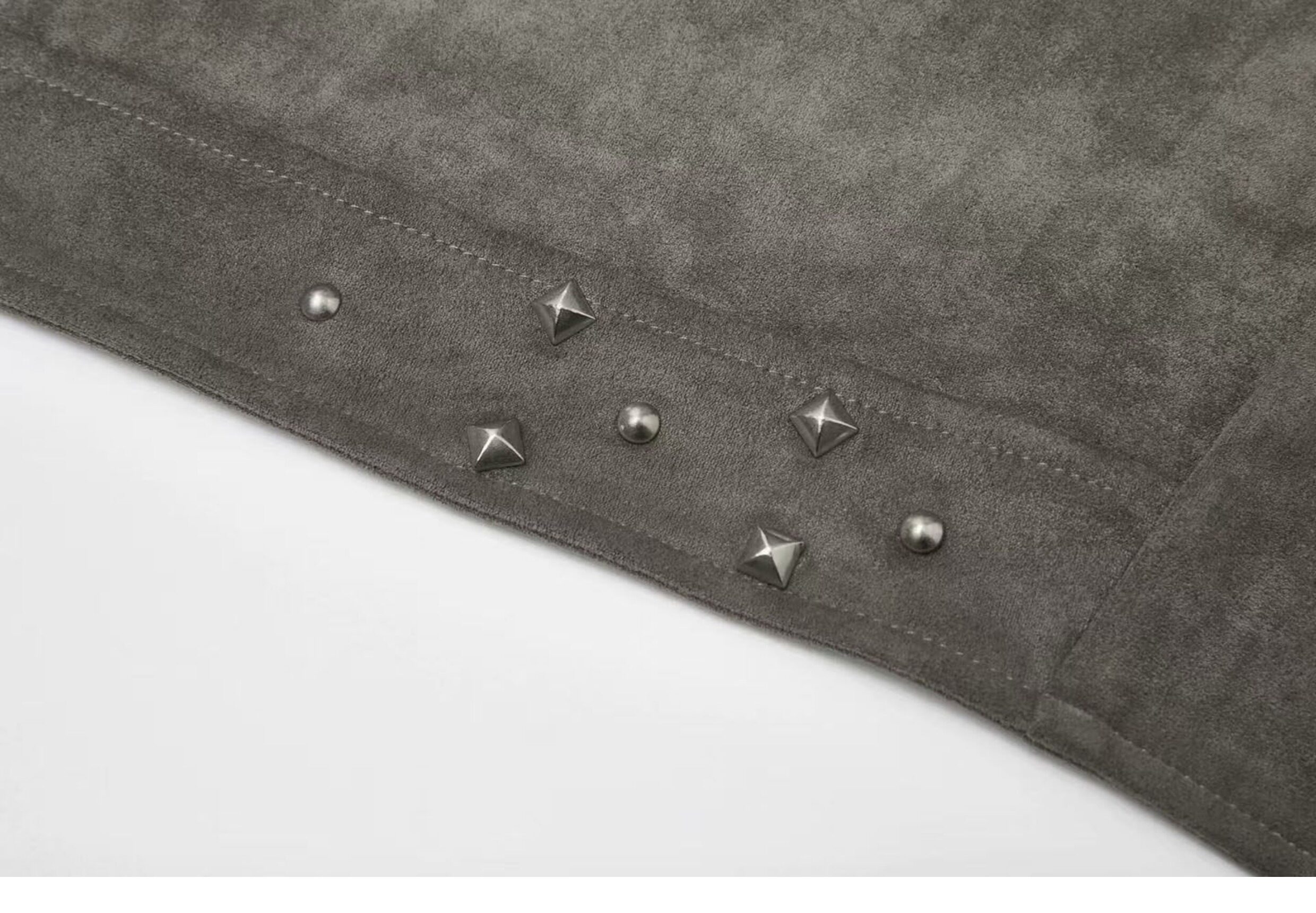 TAICHIISM Studded Boxy Suede Jacket