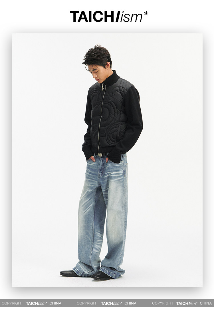 TAICHIISM 131g Wool-Blend Knit Paneled Down Slim Jacket