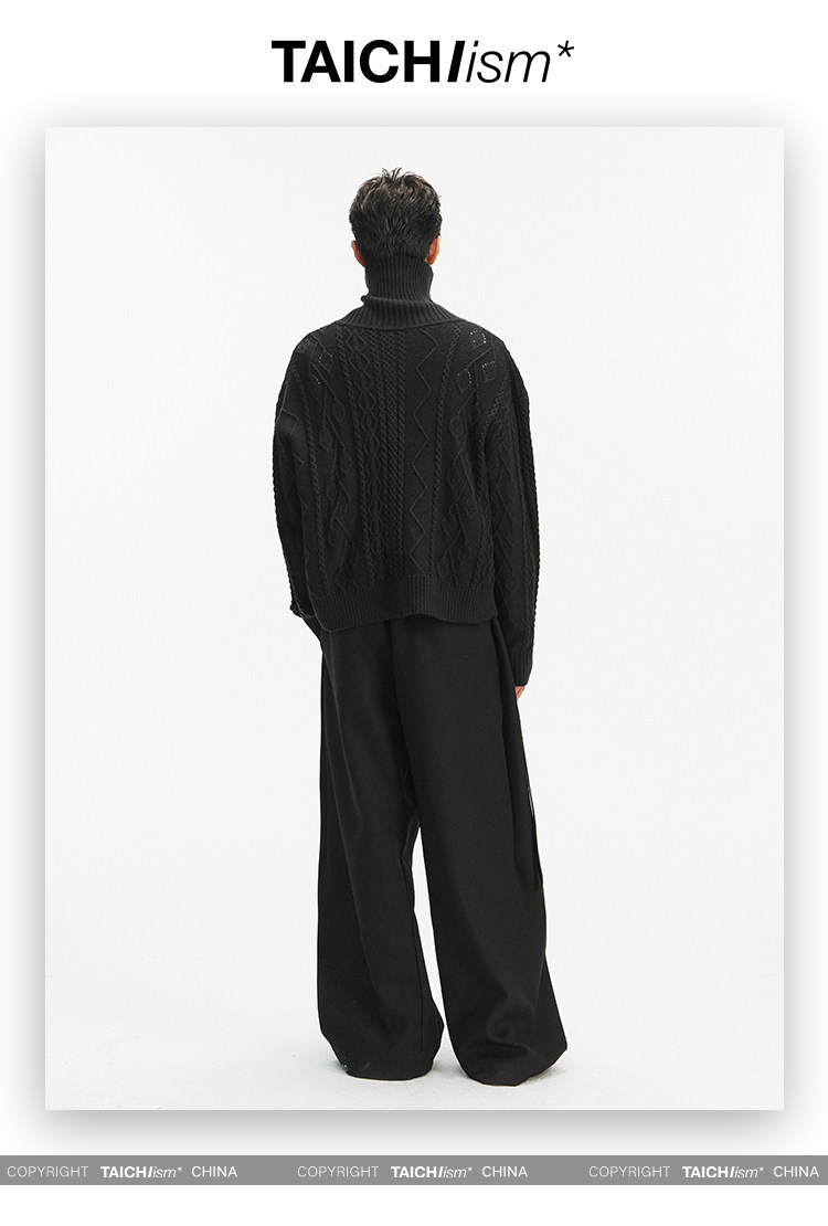 TAICHIISM Cable-Knit Turtleneck Sweater