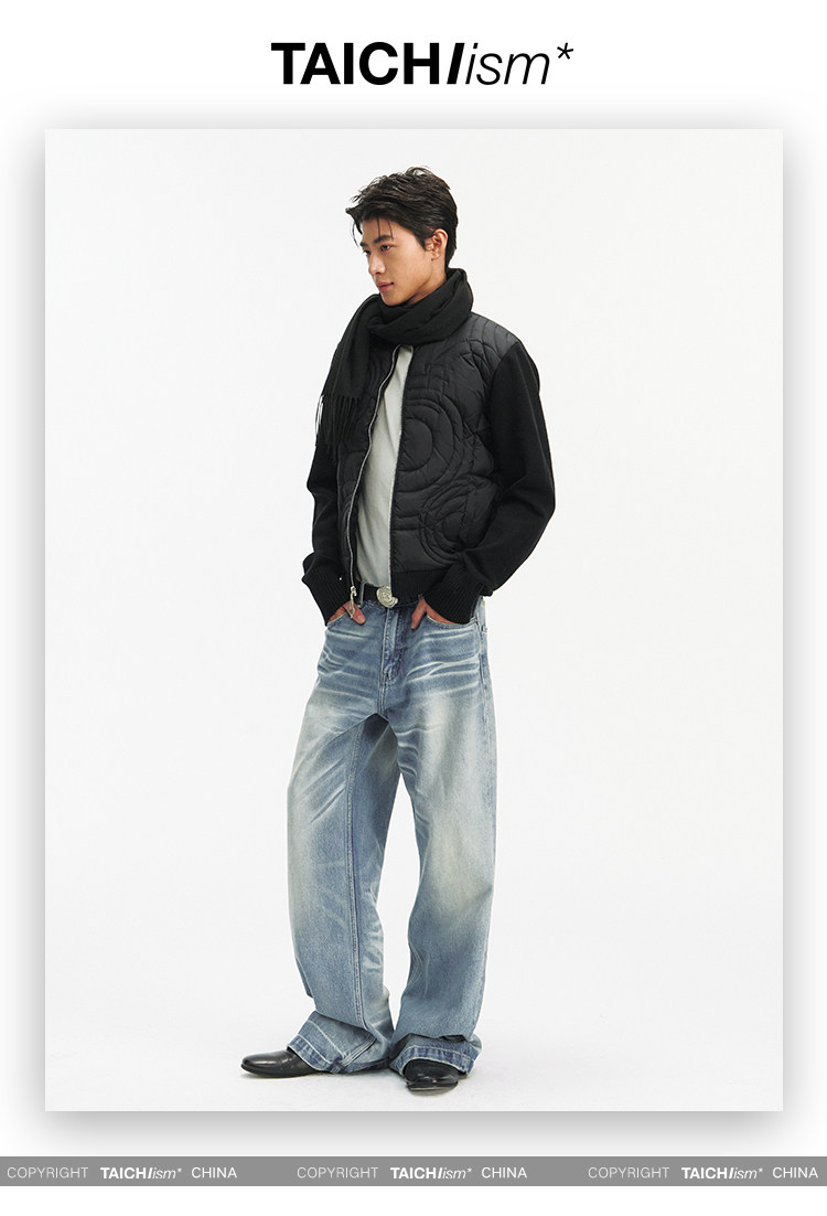 TAICHIISM 131g Wool-Blend Knit Paneled Down Slim Jacket