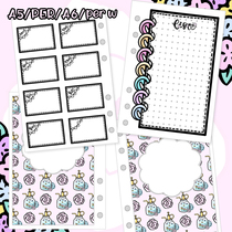 Bring Q] Weekly Plan original European and American account replacement Gillio inner page perw loose leaf exotic flower A6 inner core