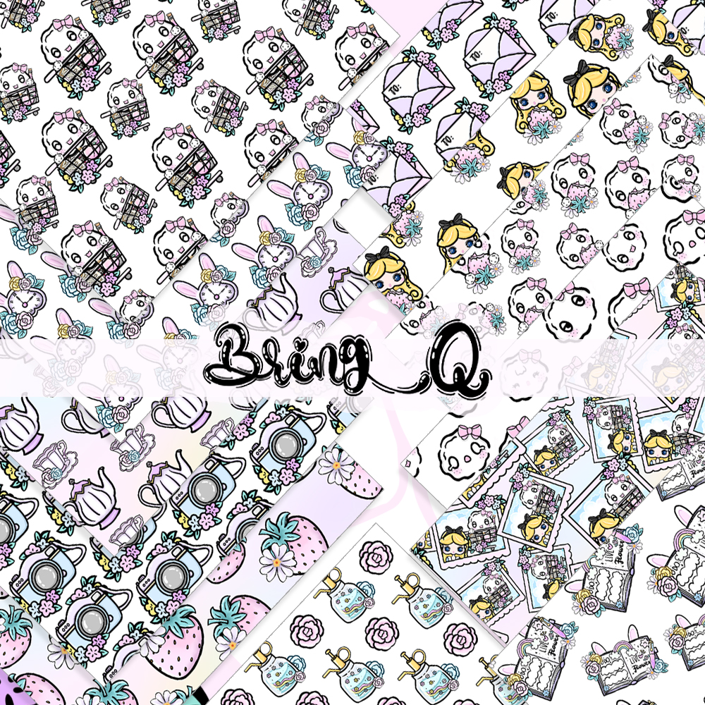 Bring Q] original material paper Alice series ins European and American hand account cute background paper material film