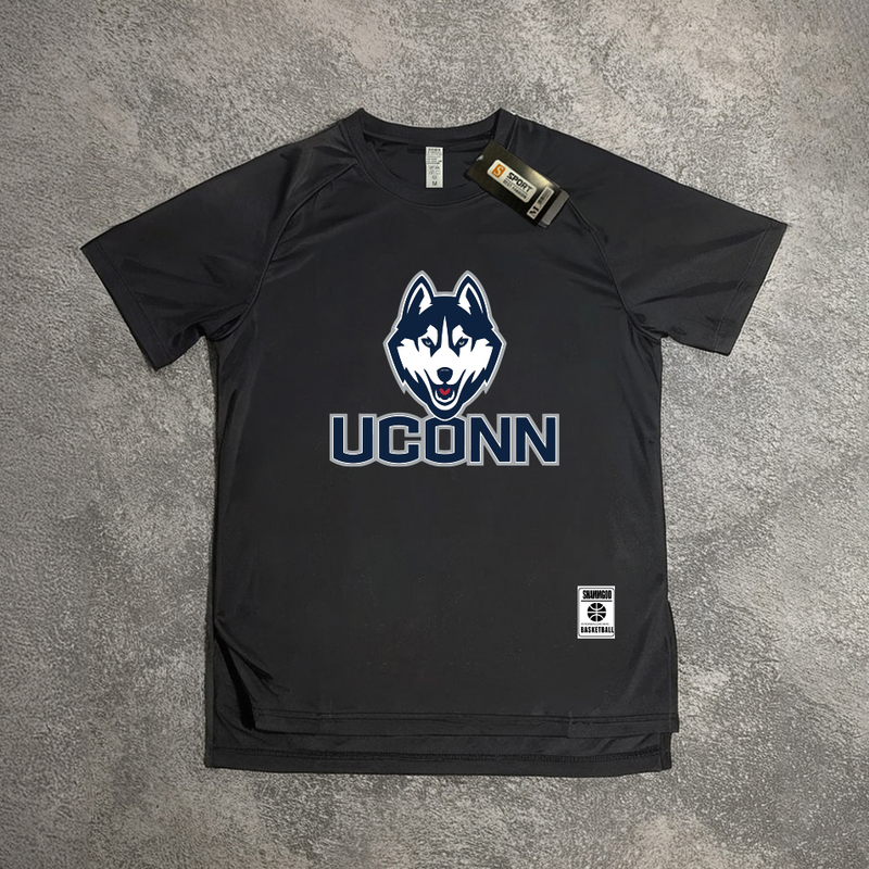 American Ncaa Georgia, North Carolina, and Connecticut Universities Quick-Drying Breathable Basketball Sports Loose Short-Sleeved Shirts