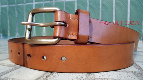 Pure hand - made saddle belt bronze belt buckle belt buckle heads vegetable leather head cow - leather belt diy