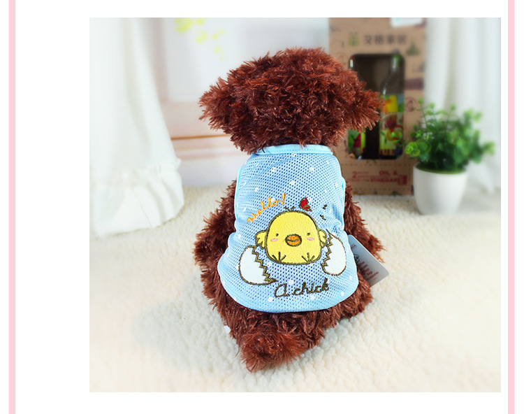 Teddy lưới vest mùa hè thoáng khí lưới phim hoạt hình quần áo mỏng chó vừa và nhỏ mèo vỏ trứng gà trang phục mèo - Quần áo & phụ kiện thú cưng quan ao cho meo