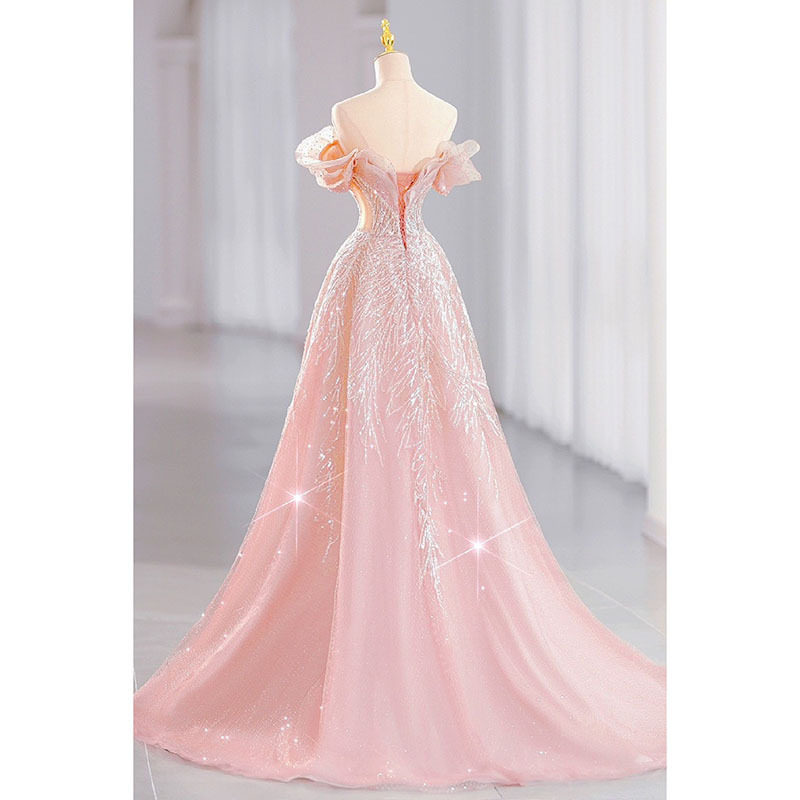 💖 梦幻粉色公主晚礼服：打造星光熠熠的你 -婚纱-淘宝好物网