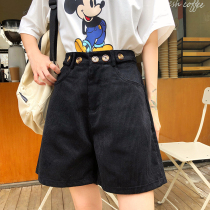 Summer New Han Edition High-Waist Large-Code Shorts Female Hundred Less Cork Shorts Student Broadleg Retrousers