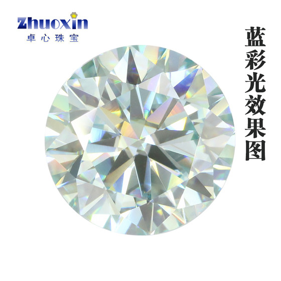 U.S. imported moissanite bare stone round 50 points 1 carat D color bare diamond custom 18K synthetic moissanite VVS