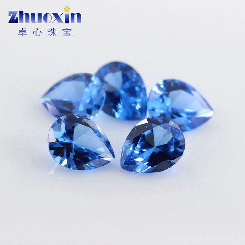 119#Груш -обработанные синтетические синтетические сапфиры обнаженные капли капли -капель