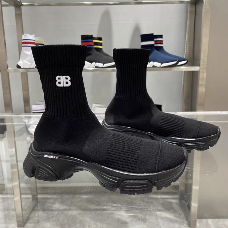 2024 New Spring and Autumn Sock Shoes for Men and Women, High-Top Elastic Fabric Knitted Sock Shoes, Couple's Sports Casual Sock Boots