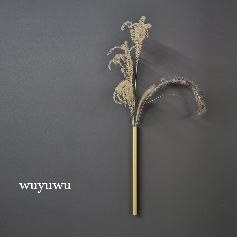 Things with me Nordic simple brass flower arrangement dried flowers fake flowers imitation flower wall decoration living room bedroom ins wind