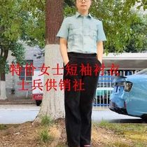 Clearance sale blue pinstripe short sleeve blouse for women