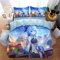 Children cartoon Cartoon Cartoon Original God Pure Cotton Linen four sets of secondary Yuan Grain All cotton quilts are covered by single three sets