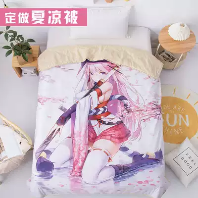 Anime second element summer quilts to map custom collapse 3 double cherry air conditioning dormitory single thin quilt