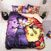 Fire Shadows Ninja Children Cartoon Bed Linen Four Sets Cartoon Tinnitus Boy Quilt Cover Dormitory Single Quilt Cover Three Sets