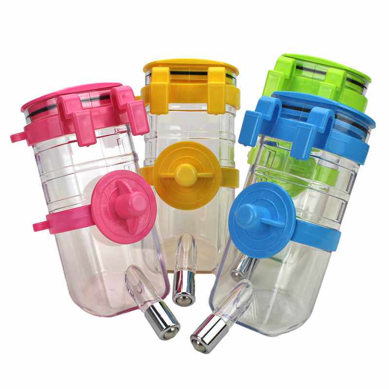 Cage hanging pet Drinking water 350ml Pets drinking water jug supplies Cosmic Encyclopedia West Domain wooden stool