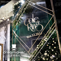 New Wedding Celebration Golden Rhomboid Stage Decoration Shelf Arch Prop Wedding Iron Art Geometric Box Shop Window Hem