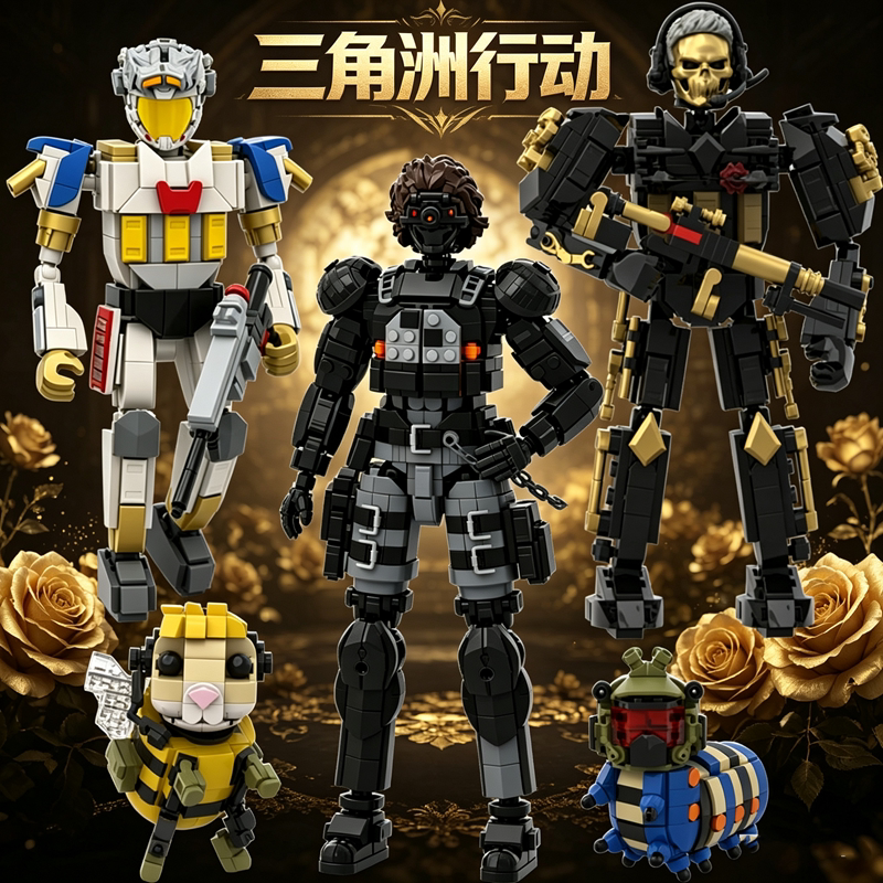 Delta Force Building Blocks: Nameless Dragon, Sky Guardian, Red Wolf, Golden Rose, Vicious Insect, Haki Bee, Mecha Man 6