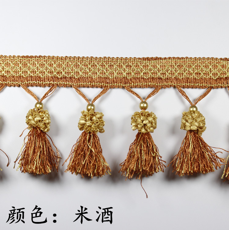 Curtain Lace Trim Lace Fabric Accessories Streaming Subeads Accessories Curtain Splicing Pendant Pendant Side Ears Bronze Pearl Strawberry
