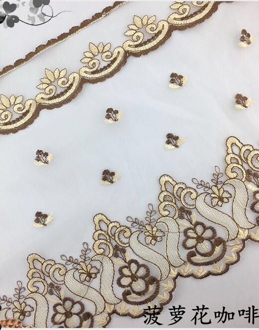 Curtain lace decorative lace embroidery lace 30cm fabric accessories beads accessories side spike curtain head stitching European style