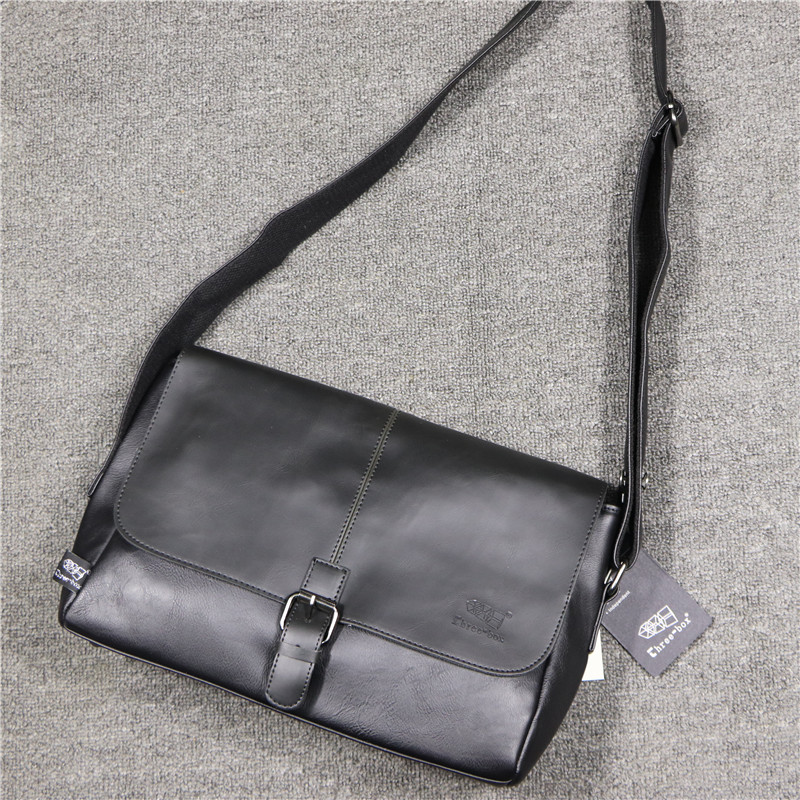 threebox Korean version day ensemble young men's bag trend buckle men's single shoulder bag business stylish slanted satchel bag