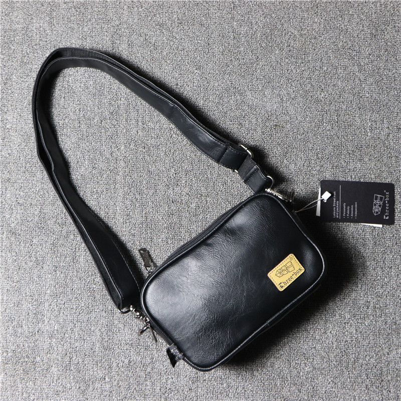 threebox Korean version day system brief men's small skew satchel retro Japan-ROK trend men's bag casual single shoulder handbag
