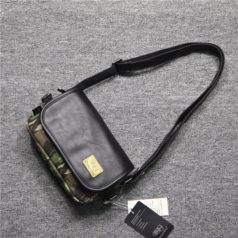 threebox Korean version day ensemble men's single shoulder bag casual military green camouflage diagonal cross-pack canvas chest bag men's bag