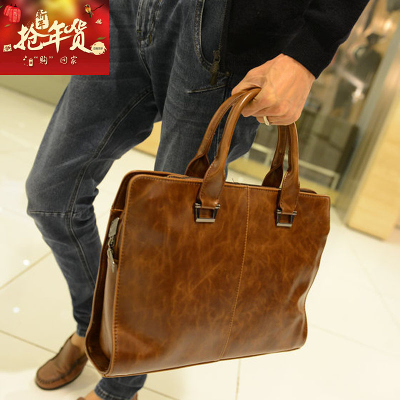 2022 New Men's Handbag Retro Crazy Mapleather Casual Tide Men And Women Bags Business Package Single Shoulder Inclined Cross Briefcase