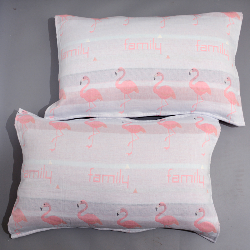 Yiran / thì là đầy đủ cotton gạc Nhật Bản khăn gối đôi người lớn mềm mại thoáng khí thấm mồ hôi khăn vỏ gối anime