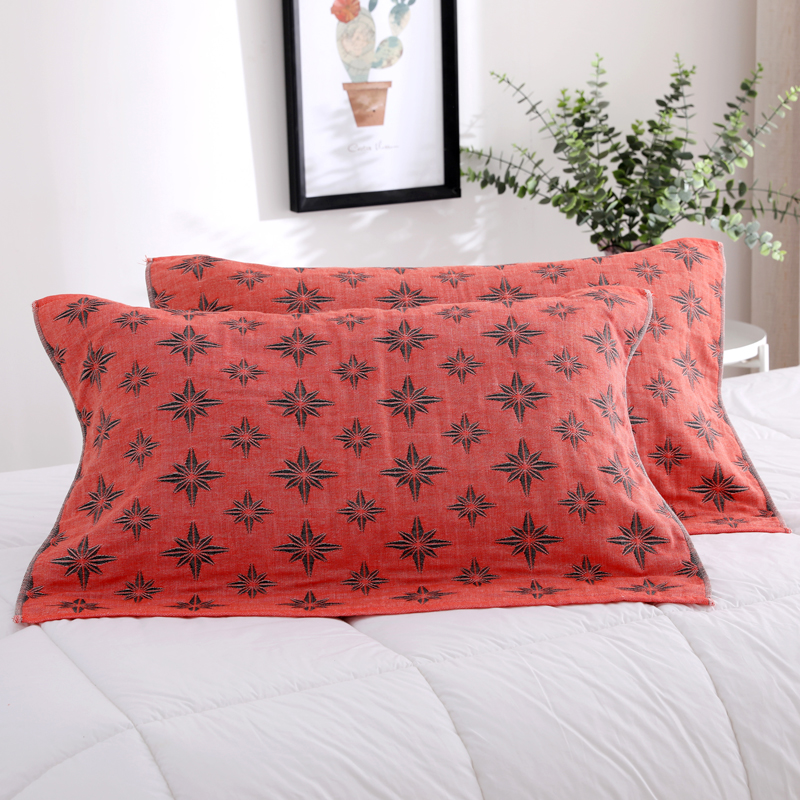 Yiran / thì là đầy đủ cotton gạc Nhật Bản khăn gối đôi người lớn mềm mại thoáng khí thấm mồ hôi khăn vỏ gối anime