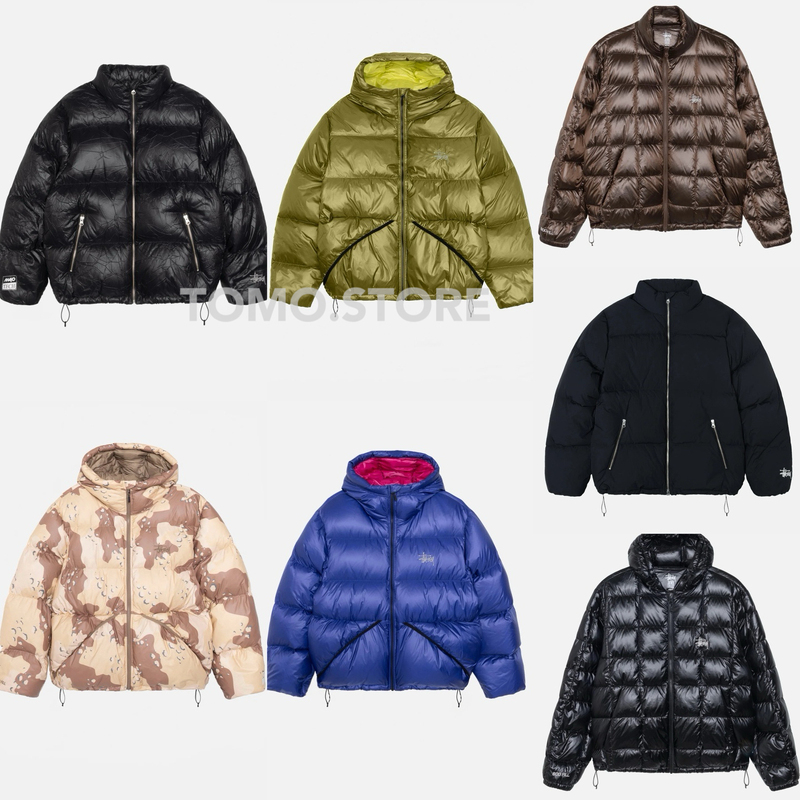Stussy Classic Logo Letter Zipper Hooded down Jacket 24 Autumn and Winter Unisex Style Stussy Classic Logo Letter Zipper Hooded down Jacket 24 Autumn and Winter Unisex Style