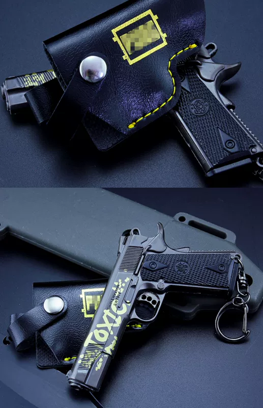 Jedi gà trò chơi ngoại vi mô hình súng lục p1911 độc hại với bao da mô hình đầy đủ kim loại đồ chơi móc khóa - Game Nhân vật liên quan