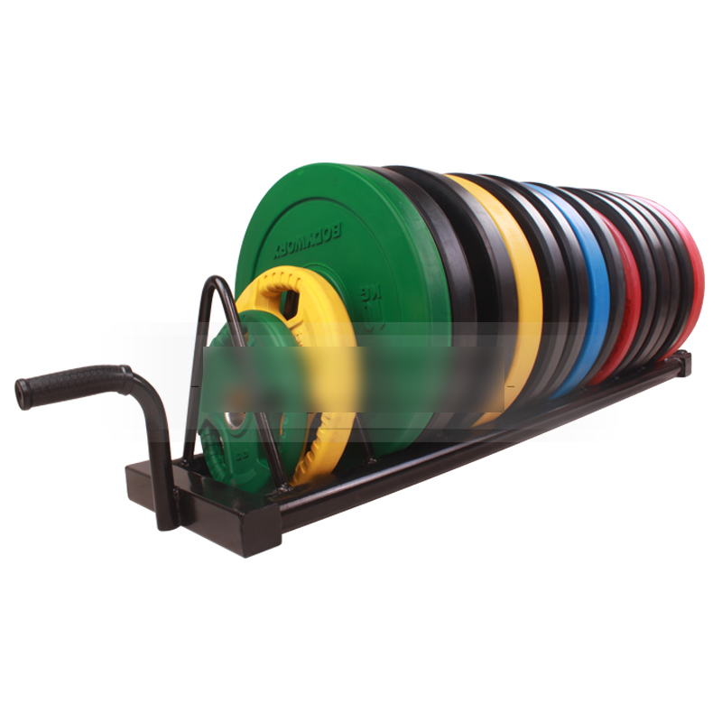 Commercial Barbell Sheet Rack Home Movable Pushcart Storage Rack Full Gum Macroporous Oslice Fitness Room Deposit Shelf