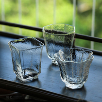 Tasse de thé à thé givré japonais tasse de marteau en verre à cristal avec une petite tasse de thé résistante à la chaleur jeu de thé de kung fu