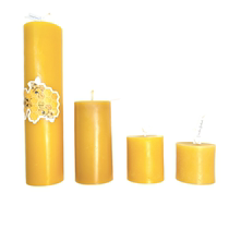 Φ5㎝ yellow flat head cylindrical beeswax candle 100% pure natural handmade church prayer temple hall everlasting