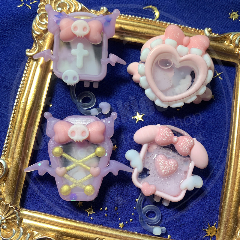Super Cute! Kuromi Melody Shaped Quicksand Blood Coffin Heart Fully Transparent Silicone Mold