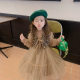 Girls spring and autumn suit 2023 new style small fragrant style western style vest princess skirt gauze skirt fashionable little girl two-piece set