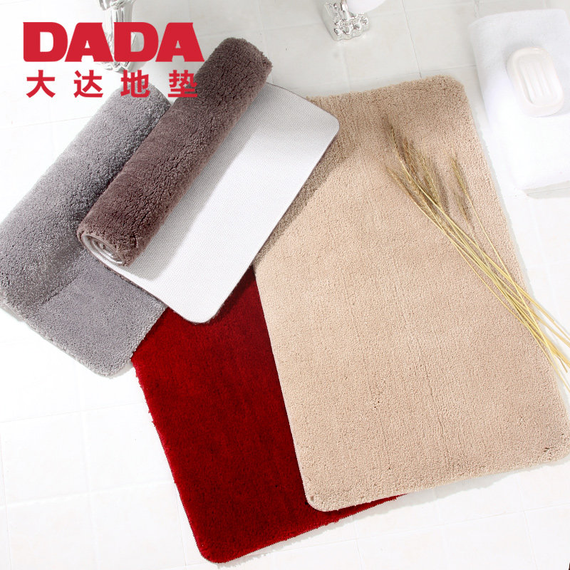 Bathroom Plush Soft Foot Mat Machine Washable Floor Mat Non-Slip Carpet Red Yellow Gray Brown
