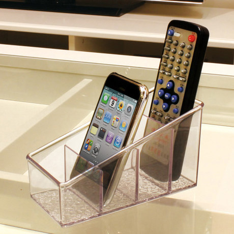 TV air conditioner remote control storage box small desktop compartment storage box four compartment jewelry organizer box lipstick rack