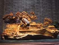 Root carving root art ornaments landscape painting Chen Hua root stone cliff Cypress three-dimensional sense suitable for giving gifts