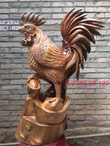 Root carving root art ornaments Rooster camphor wood front and back carving ornamental good meaning good home gift ornaments