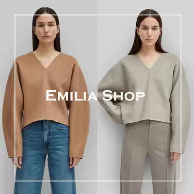 Spot TOTEME cashmere top V collar profile 2020 new wool tweed asymmetric pullover sweater coat