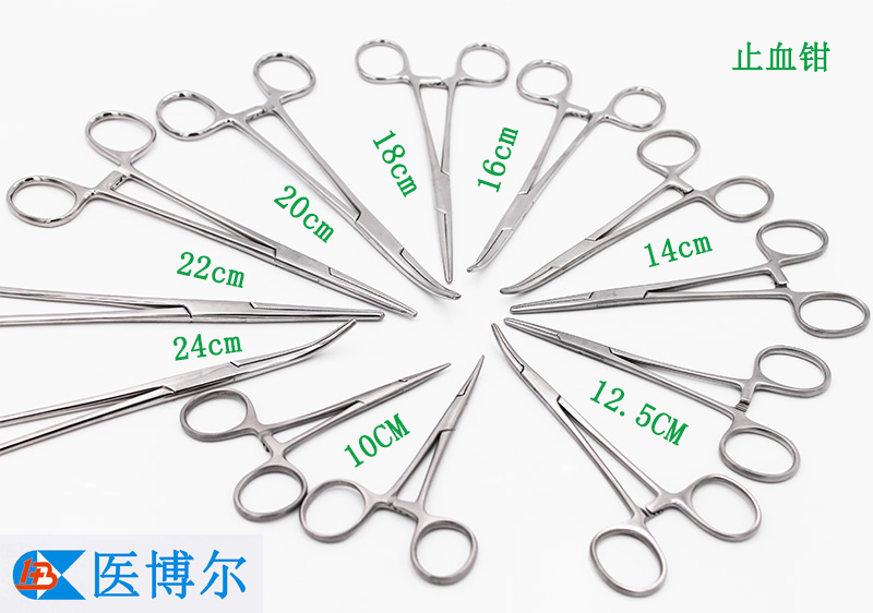 Shanghai stainless steel blood clamp pet pulling clamp cut tail clamp curved straight head travel outdoor supplies